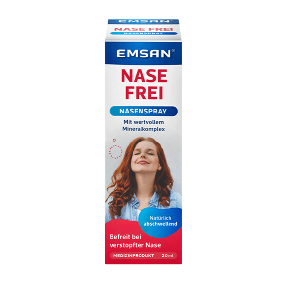 Die Verpackung des Emsan® Nase frei Nasenspray