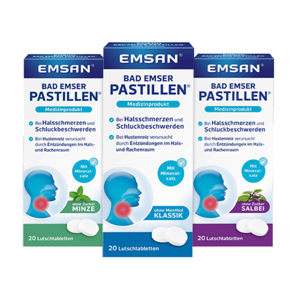 Packungen der Emsan® Bad Emser Pastillen®