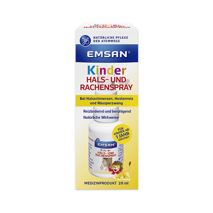 Emsan® Kinder Hals- und Rachenspray Verpackung des Emsan® Kinder Hals- und Rachenspray