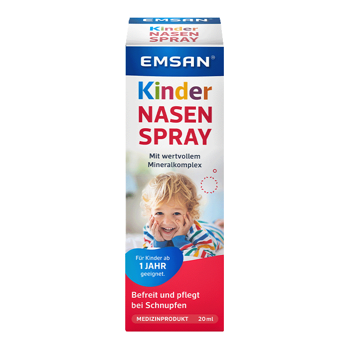 Die Packung des Emsan Kindernasenspray
