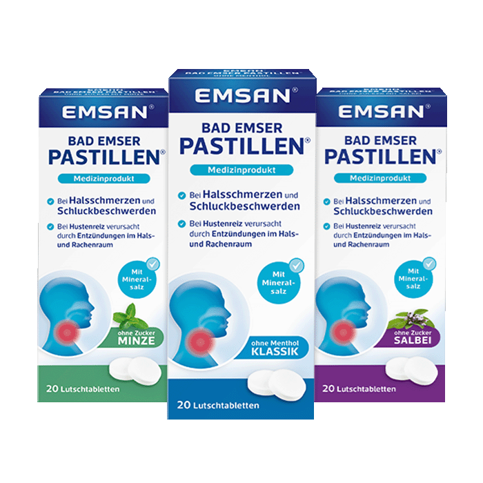 Packungen der Emsan® Bad Emser Pastillen®