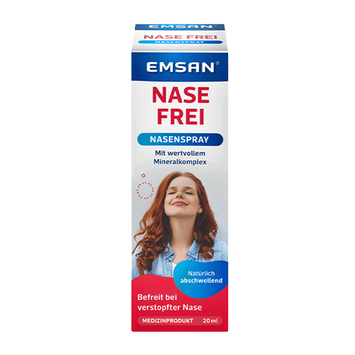 Die Verpackung des Emsan® Nase frei Nasenspray