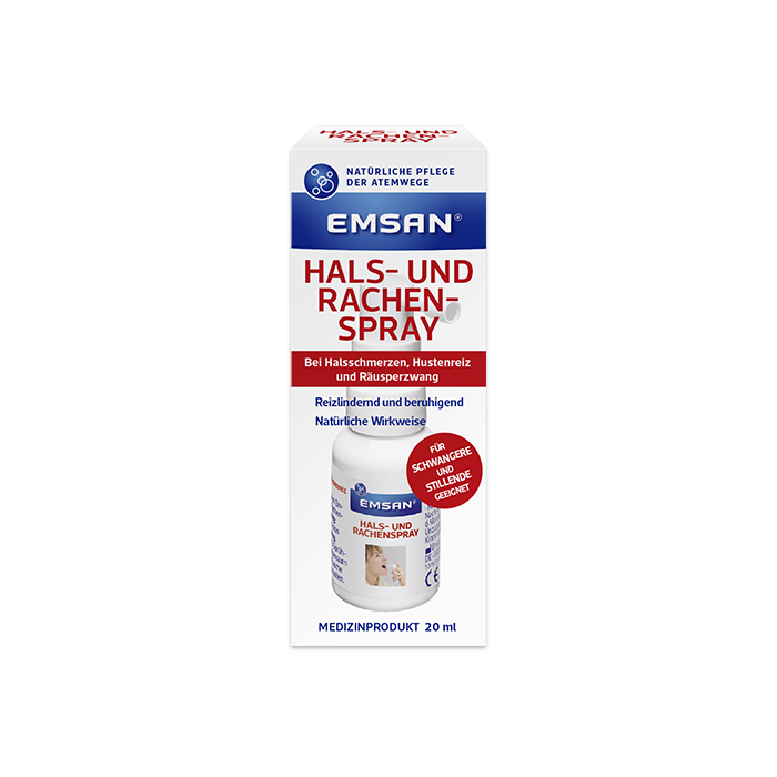 Emsan® Hals- und Rachenspray Verpackung des Emsan® Hals- und Rachenspray