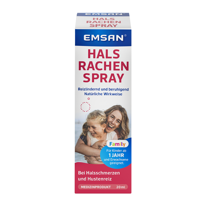 Packshot in der Frontanscht von Emser Halsrachenspray